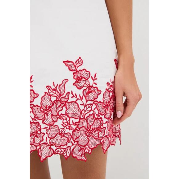 HYACINTH HOUSE White & Red Embroidery Eliza Mini Dress Size S NWT - Picture 2 of 5